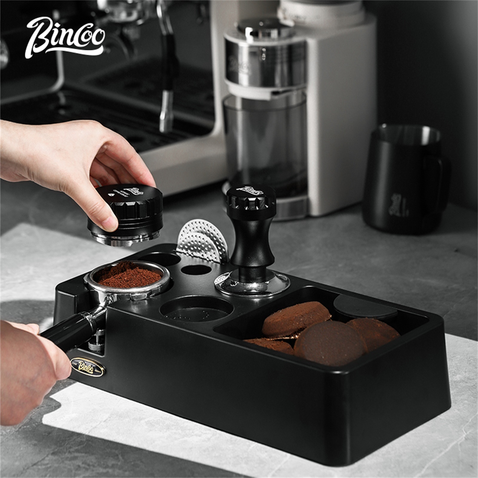 Espresso Tamper Set - Bincoo Coffee Distributor 51/58mm Cloth Powder