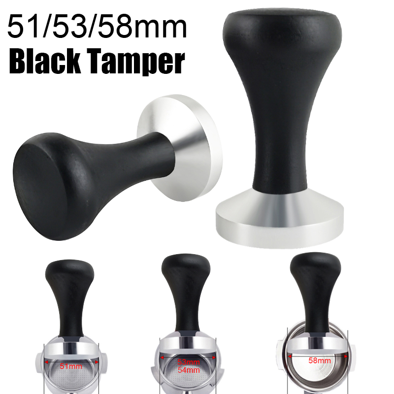 Espresso Tamper Set - 51mm/53mm/58mm Espresso Tamper Black Wood Handle