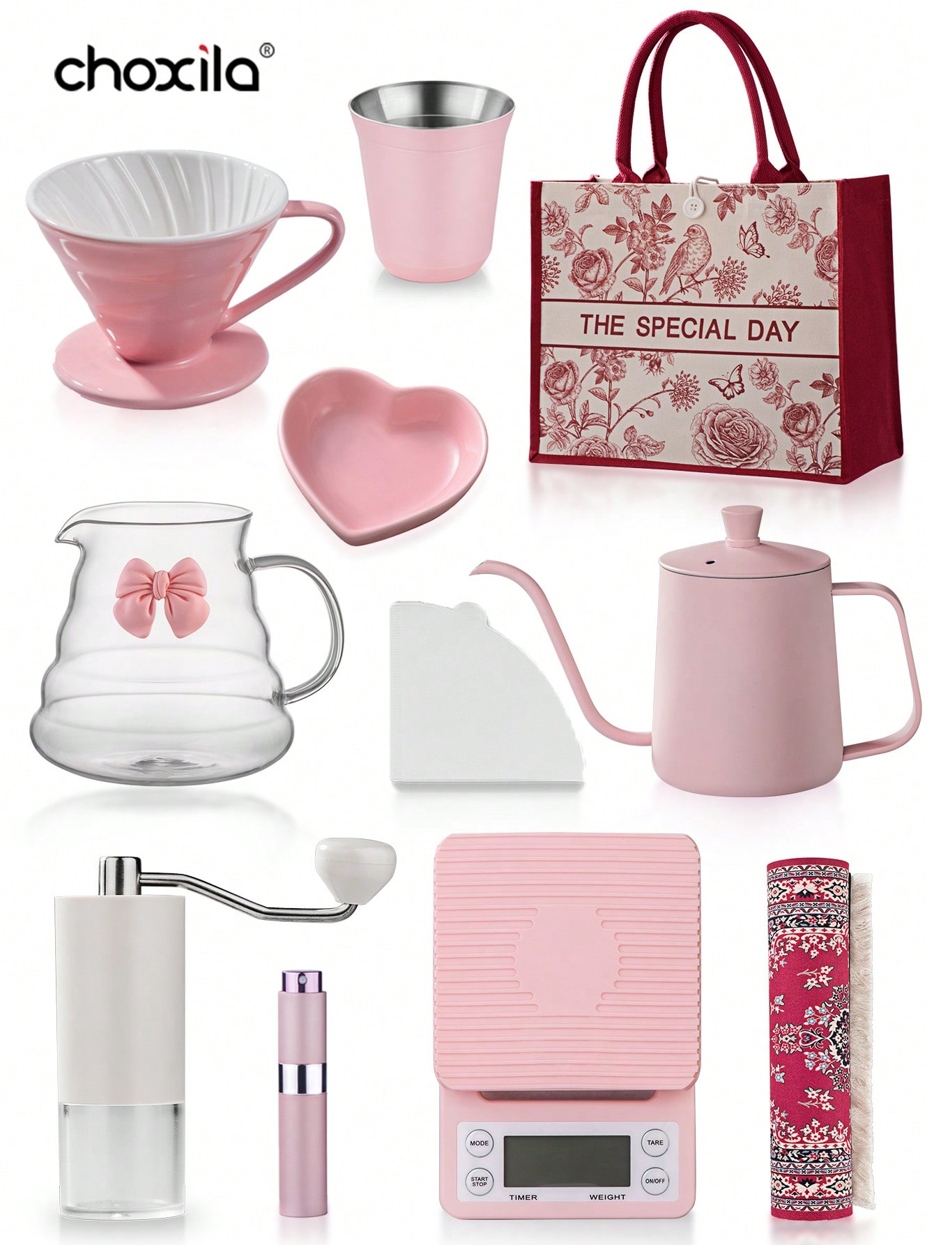 Coffee Equipment Pour Over - 1 set Pink Pour Over Coffee