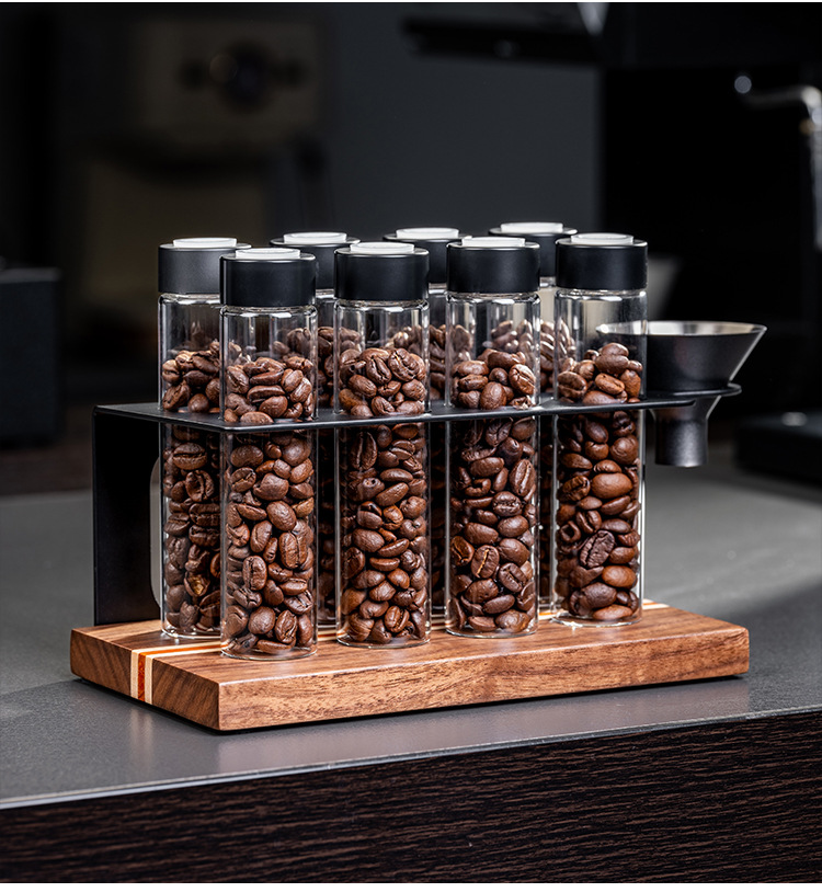 Sealed Glass 12Tubes Coffee Be - Coffee Equipment Organizer 评论和价格