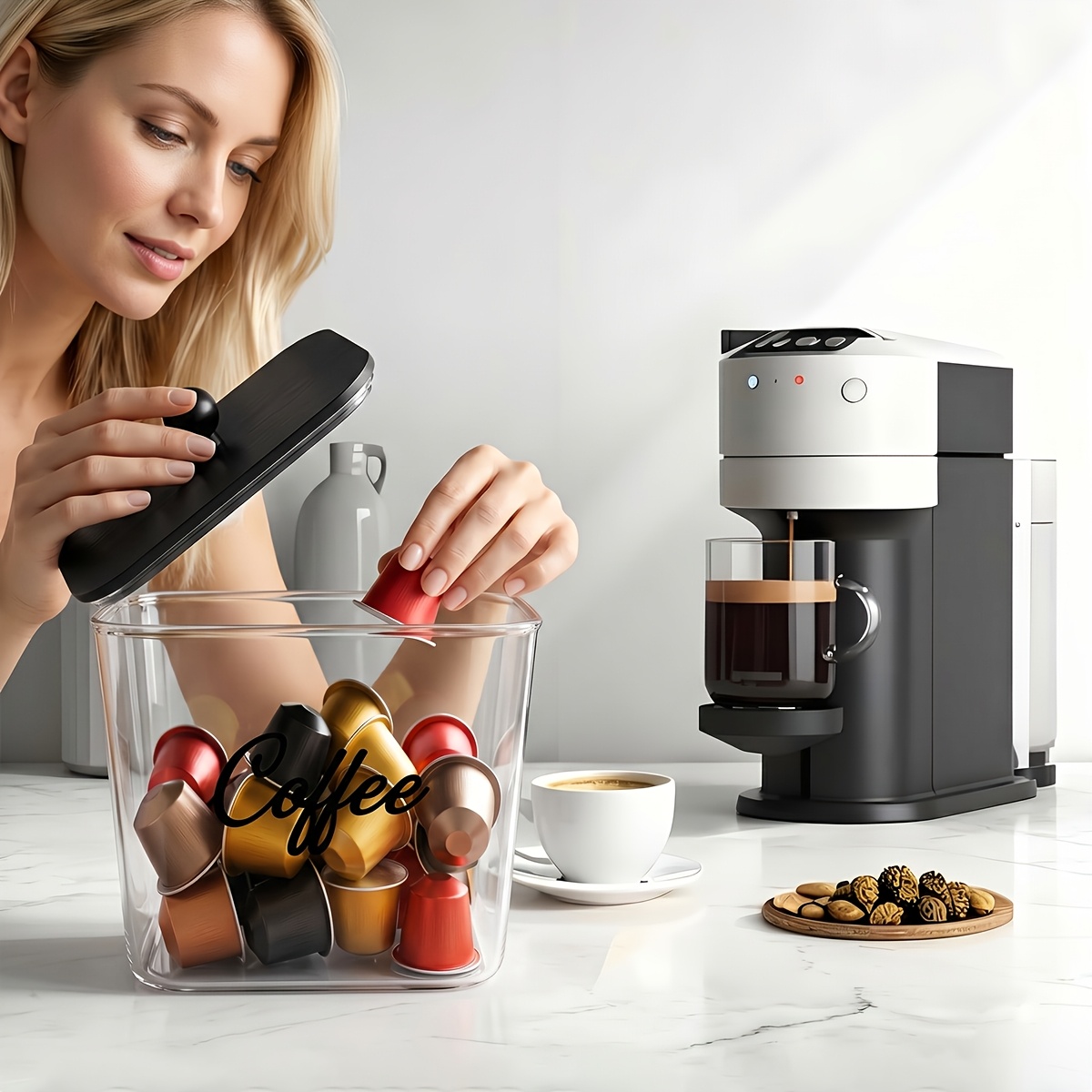Coffee Pod Holder with Lids Pl - Coffee Equipment Organizer 评论和价格