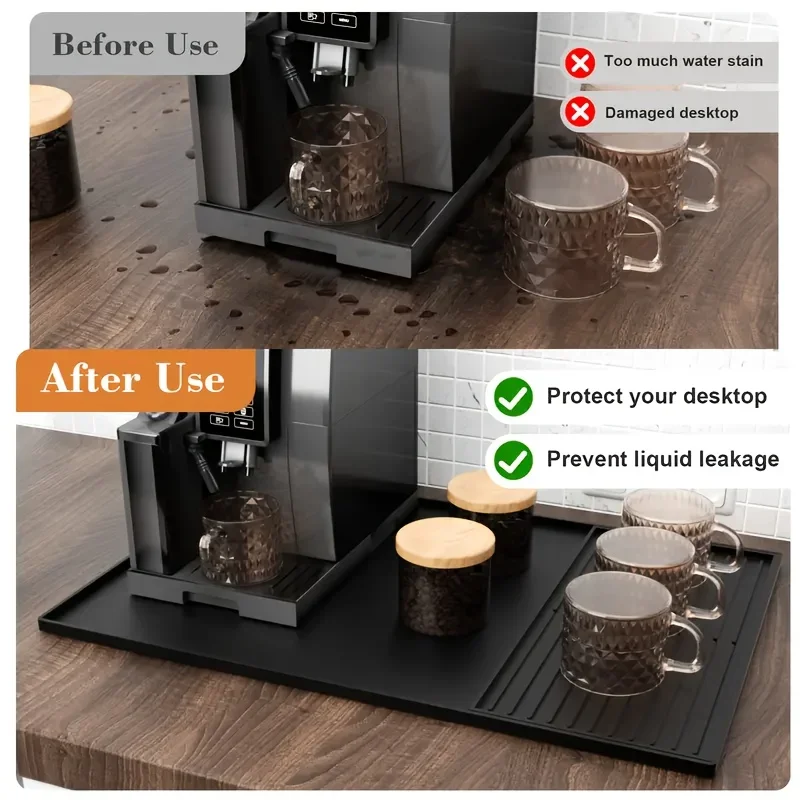 2-in-1 Silicone Coffee Bar Mat - Coffee Equipment Organizer 评论和价格