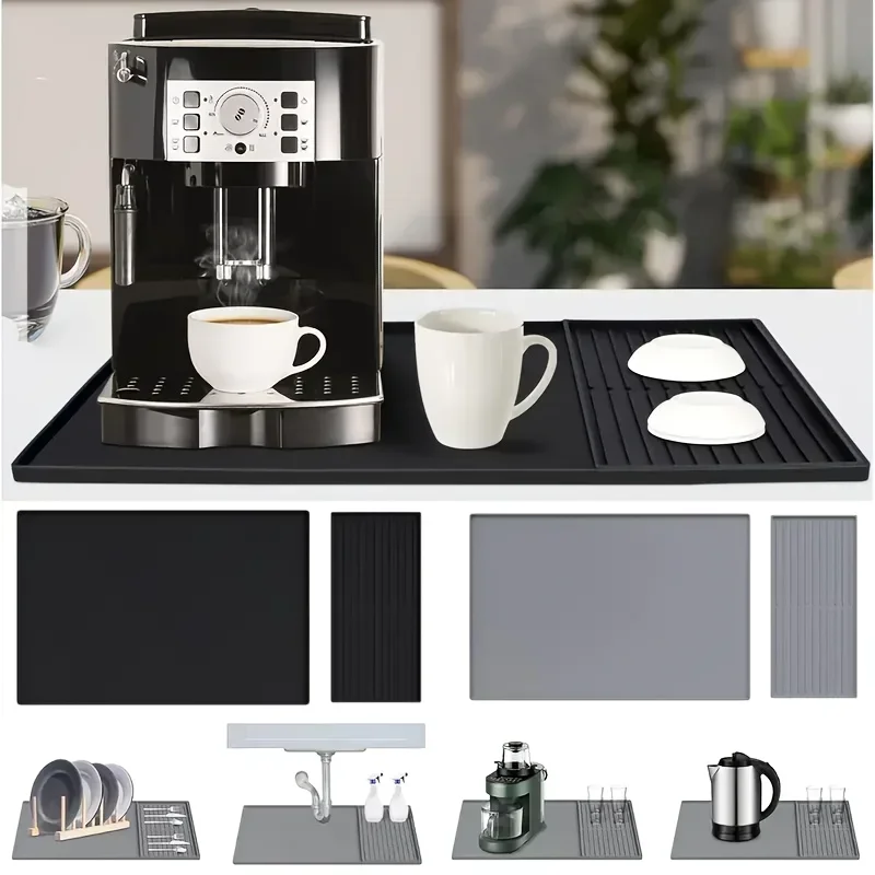 2-in-1 Silicone Coffee Bar Mat - Coffee Equipment Organizer 评论和价格